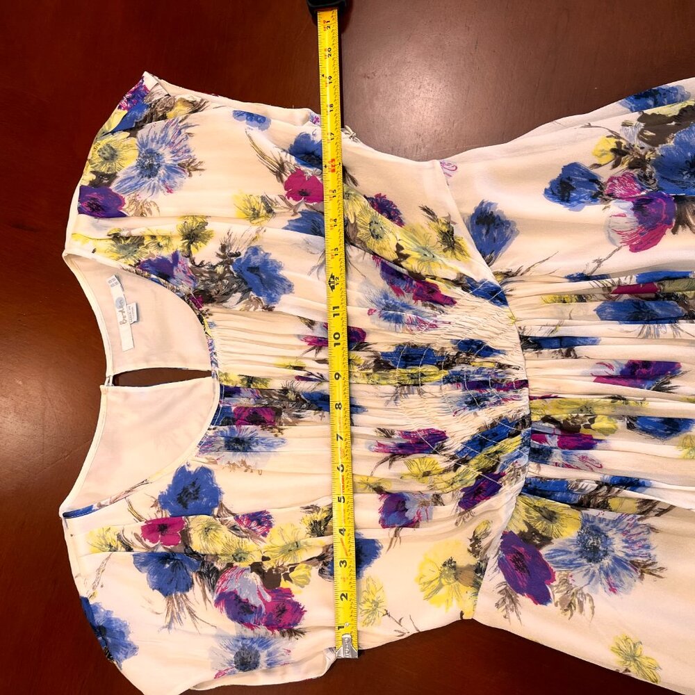 Boden Women's Floral Dress Sz 6R Timeless Lined Cap Short Sleeve Spring Cream - Picture 8 of 11